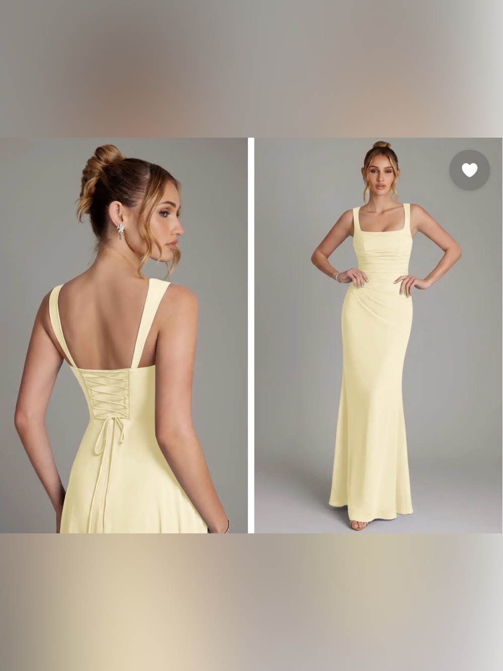Azazie Agustina Lemon Sorbet Mermaid Corset Chiffon Dress